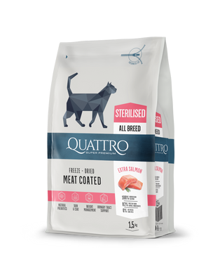 Корм для стерилізованих котів з лососем Quattro Cat Sterilized Salmon 1,5 кг
